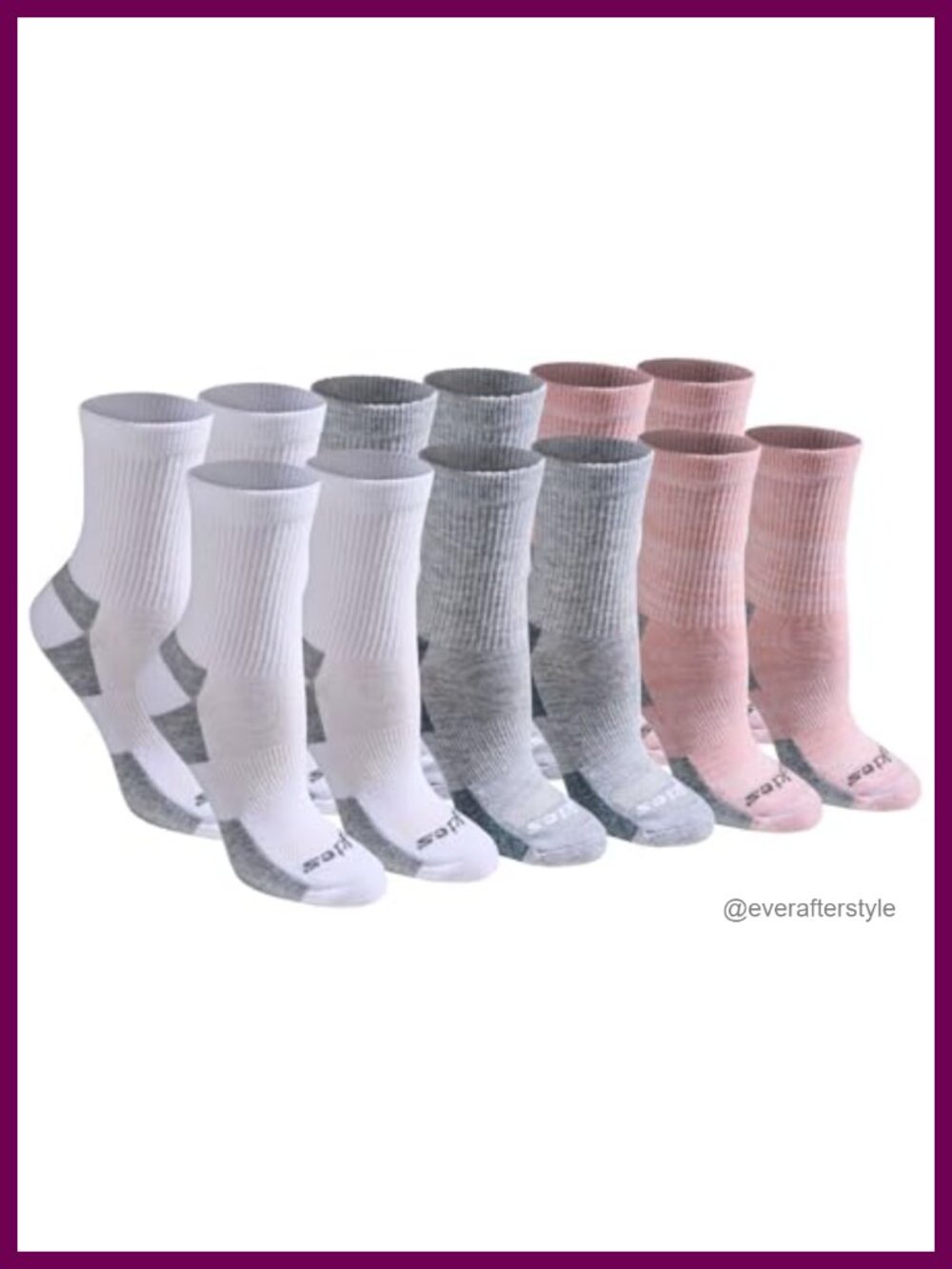 Dri-Tech Moisture Wicking Mid-Crew Athletic Socks 12 Pairs
